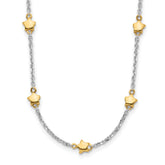 Sterling Silver RH-plated/Gold-plated 7-Star With 1.5in ext Necklace